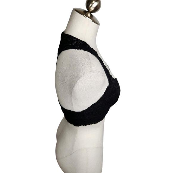 Free People Intimately Galloon Black Lace Racerback Bralette‎ Women's Medium - Picture 4 of 8